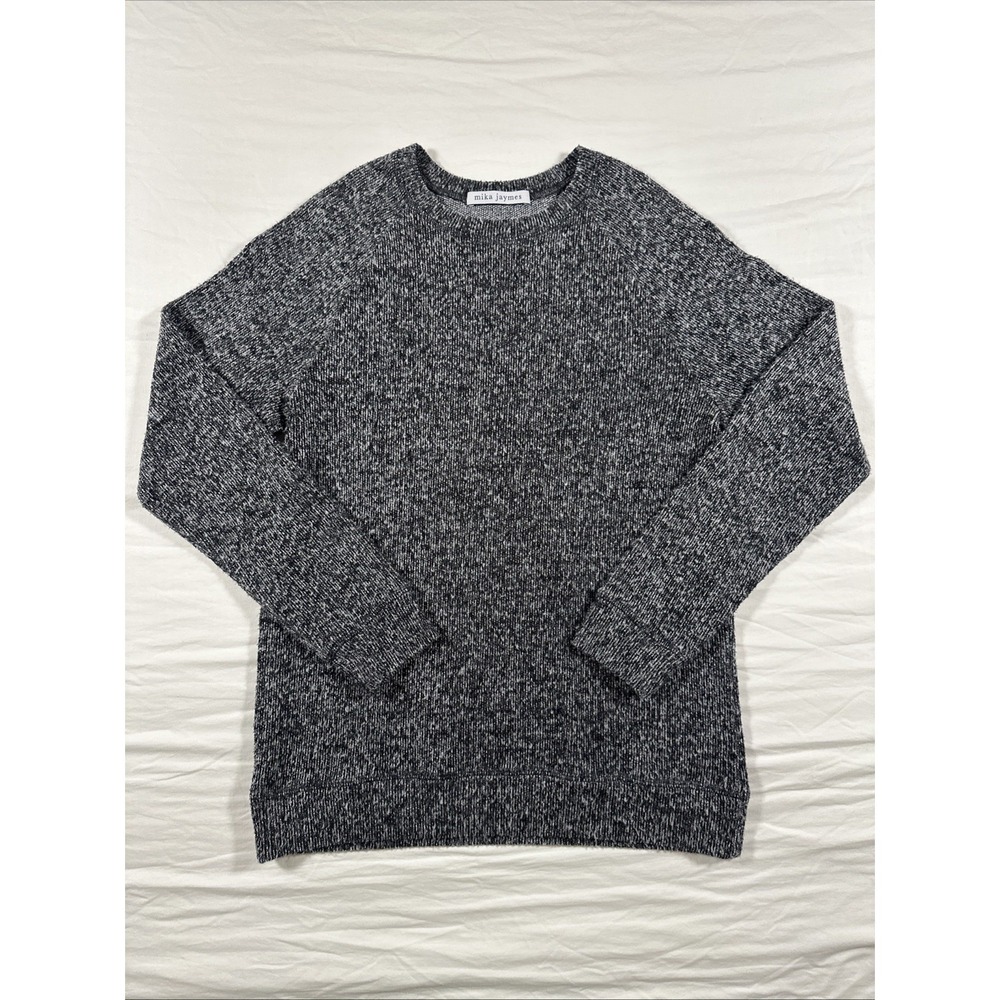 Mika Jaymes Men's Soft Knit Melange Pullover Sweater Grey Size Medium